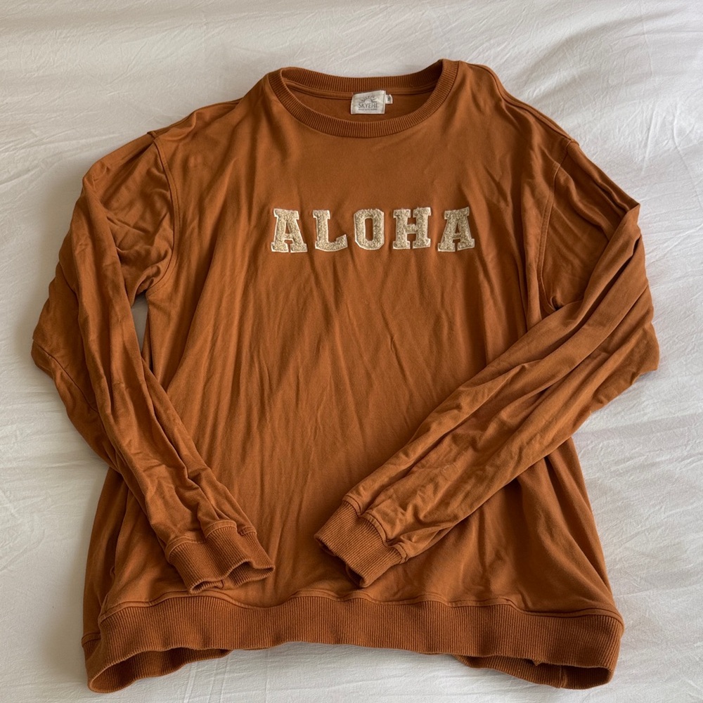 Rust Orange 'Aloha' Sweatshirt